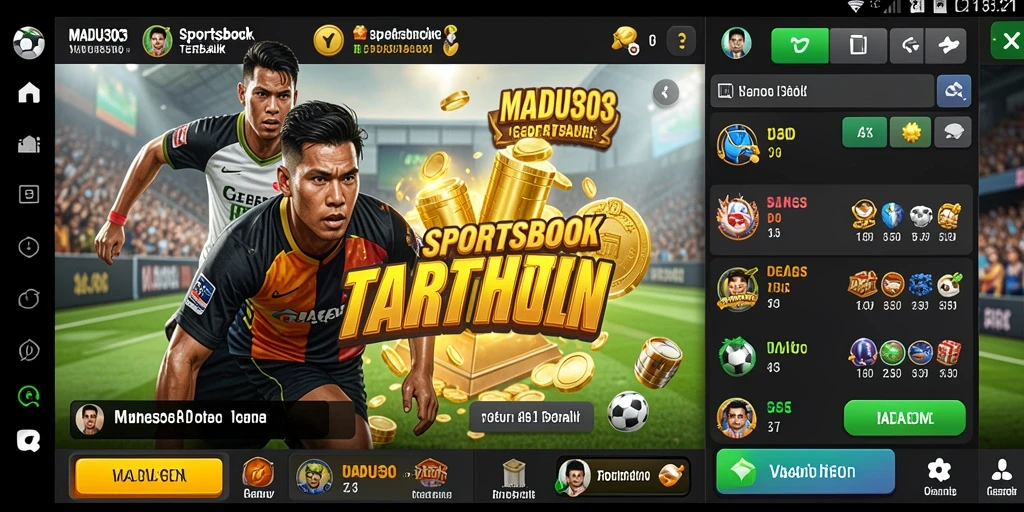 Tampilan gameplay Sportsbook MADU303 yang menarik dan interaktif.