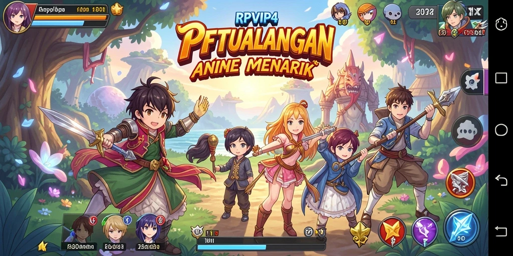 Screenshot RPVIP4 menampilkan aksi seru dan karakter anime yang menawan.