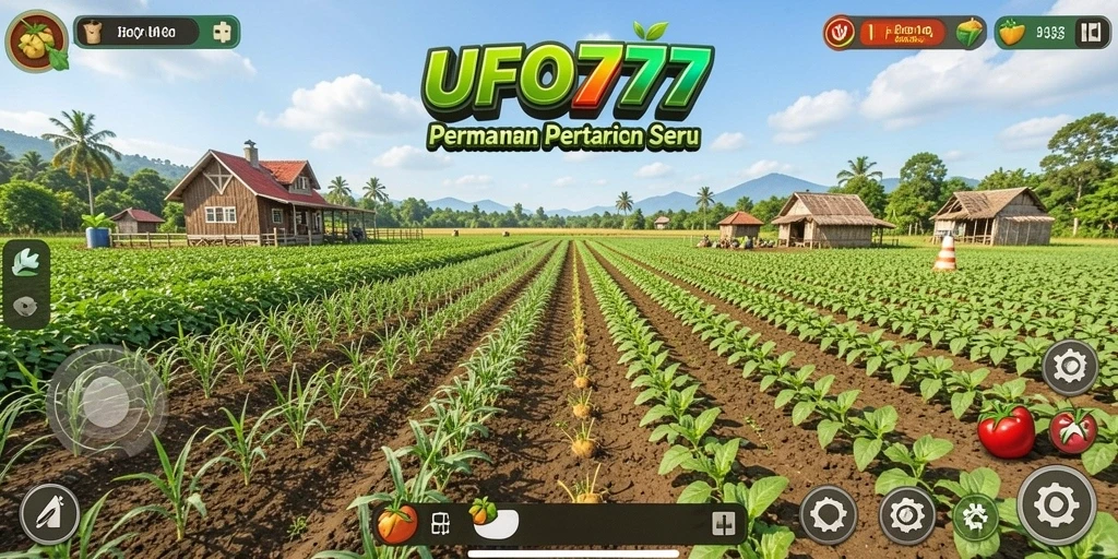 Tampilan gameplay UFO777 yang menarik dalam bertani dan mengelola ladang.